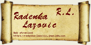 Radenka Lazović vizit kartica